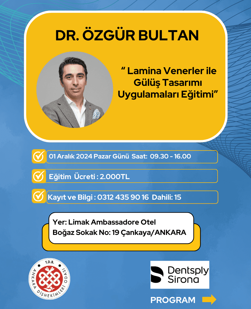 “Dr. Özgür Bultan ile " lamina venerler ile gülüş tasarımı uygulamaları eğitimi ''” görseli