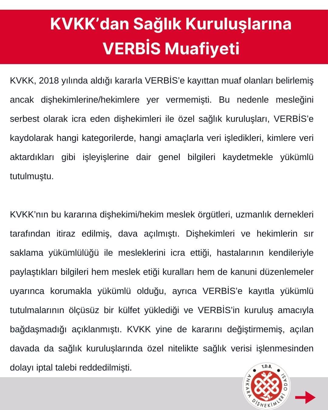 “KVKK dan sağlık kurluşlarına VERBİS muafiyeti” görseli