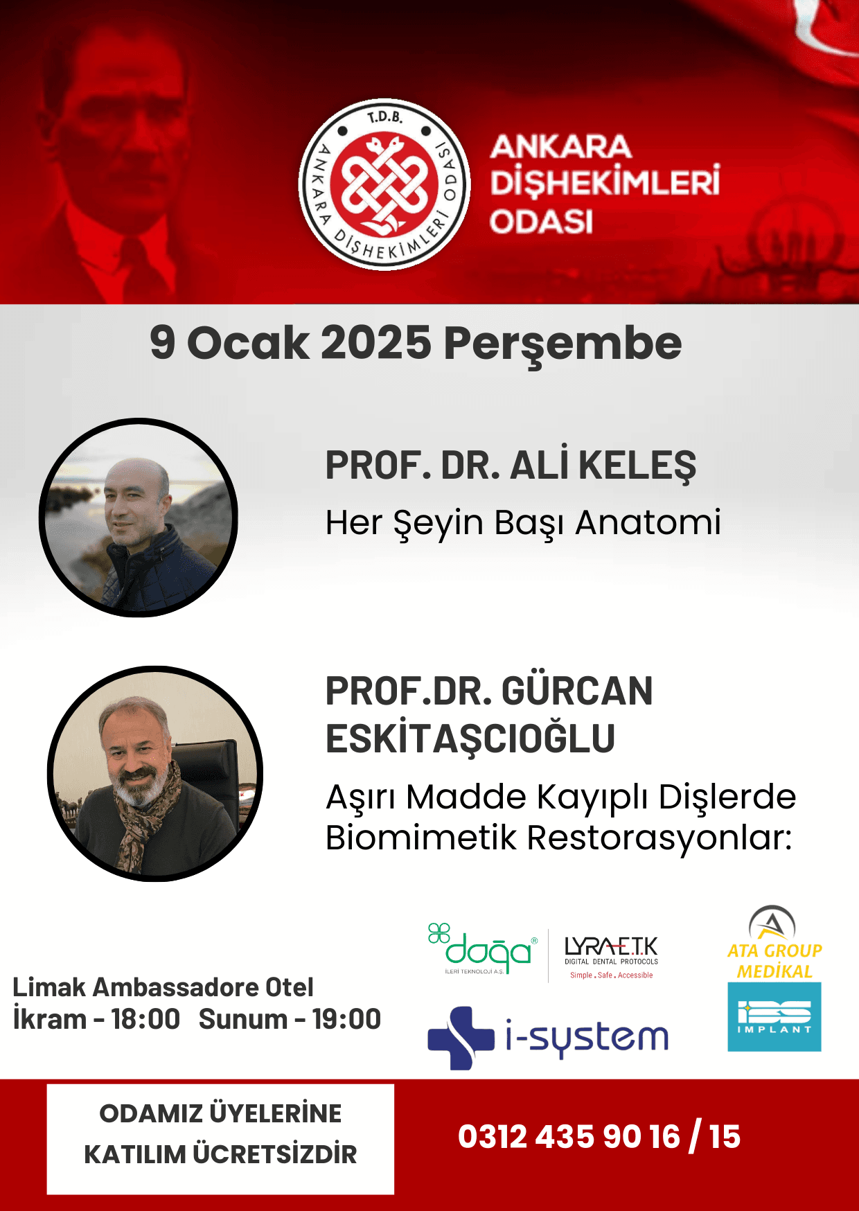 ““Her şeyin başı anatomi ” ve “Aşırı madde kayıplı dişlerde biomimetik restorasyonlar:” Başlıklı konferansımız” görseli