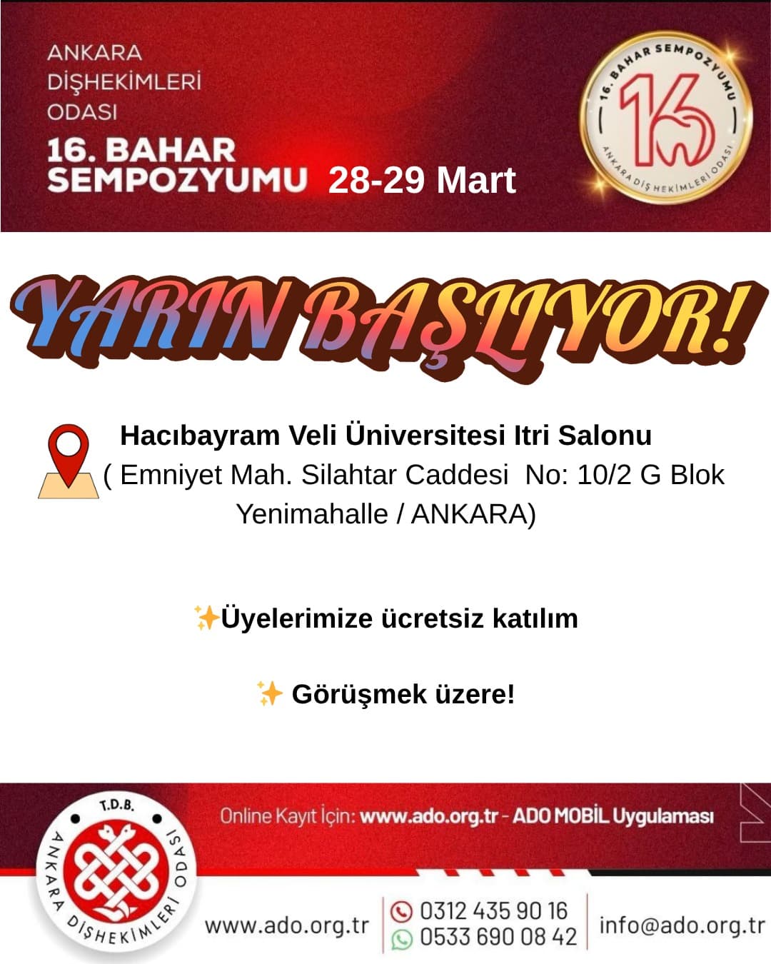 “ADO 16. bahar sempozyumu yarın başlıyor!” görseli