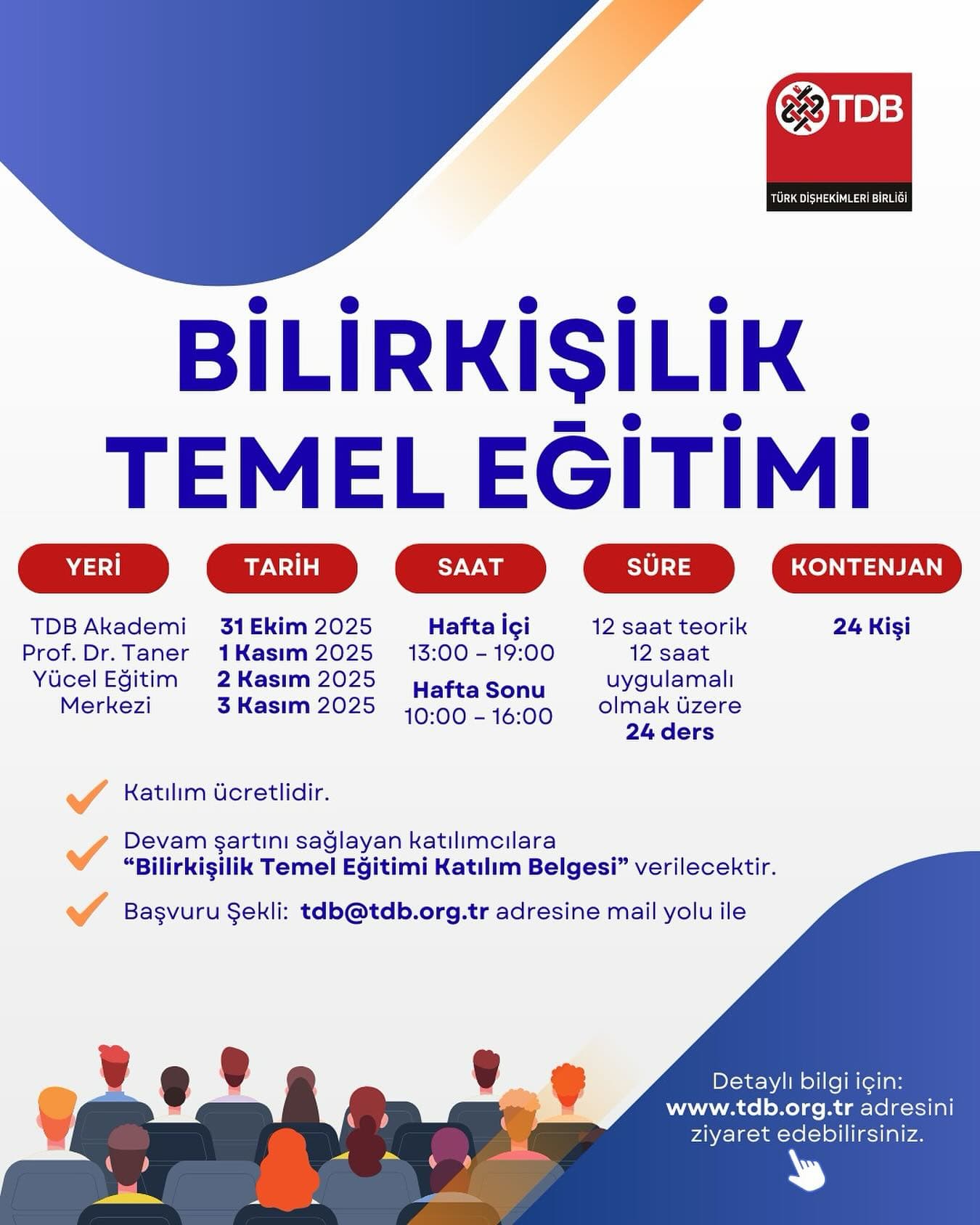 “31 Ekim- 3 Kasım 2025 tarihleri arasında bilirkişilik temel eğitimi düzenlenecek” görseli