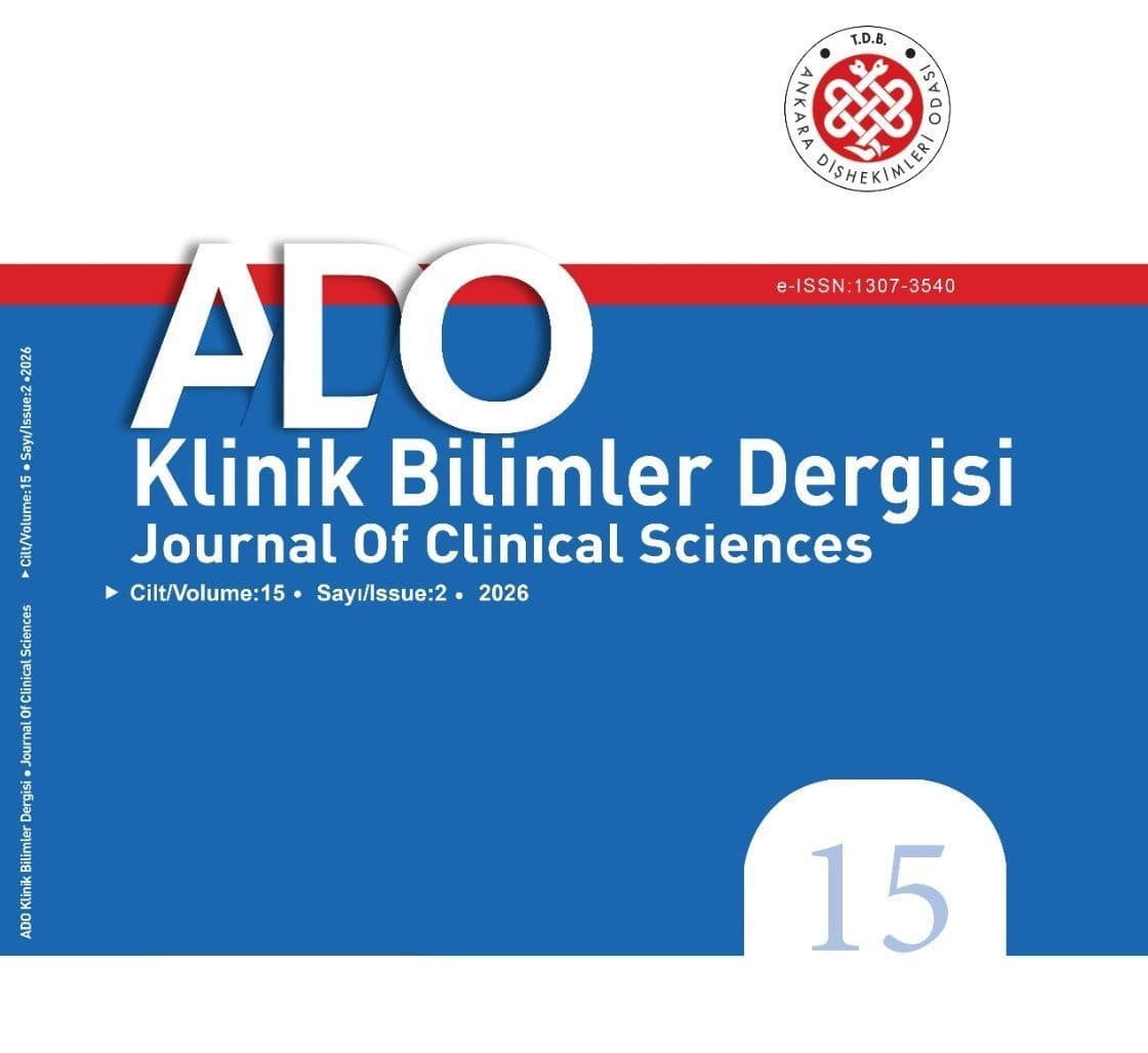 “ADO klinik bilimler dergimizin yeni sayısı cilt 15 sayı 2 yayımlanmıştır.” görseli