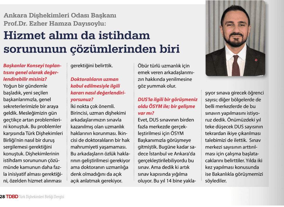 “Prof. Dr. Ezher Hamza Dayısoylu: "Hizmet Alımı da İstihdam Sorununun Çözümlerinden Biri"” görseli