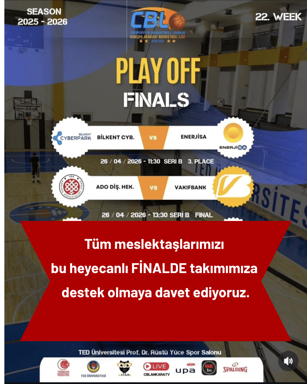 “ADO Basketbol Takımımıza Finalde Destek Olalım!” görseli