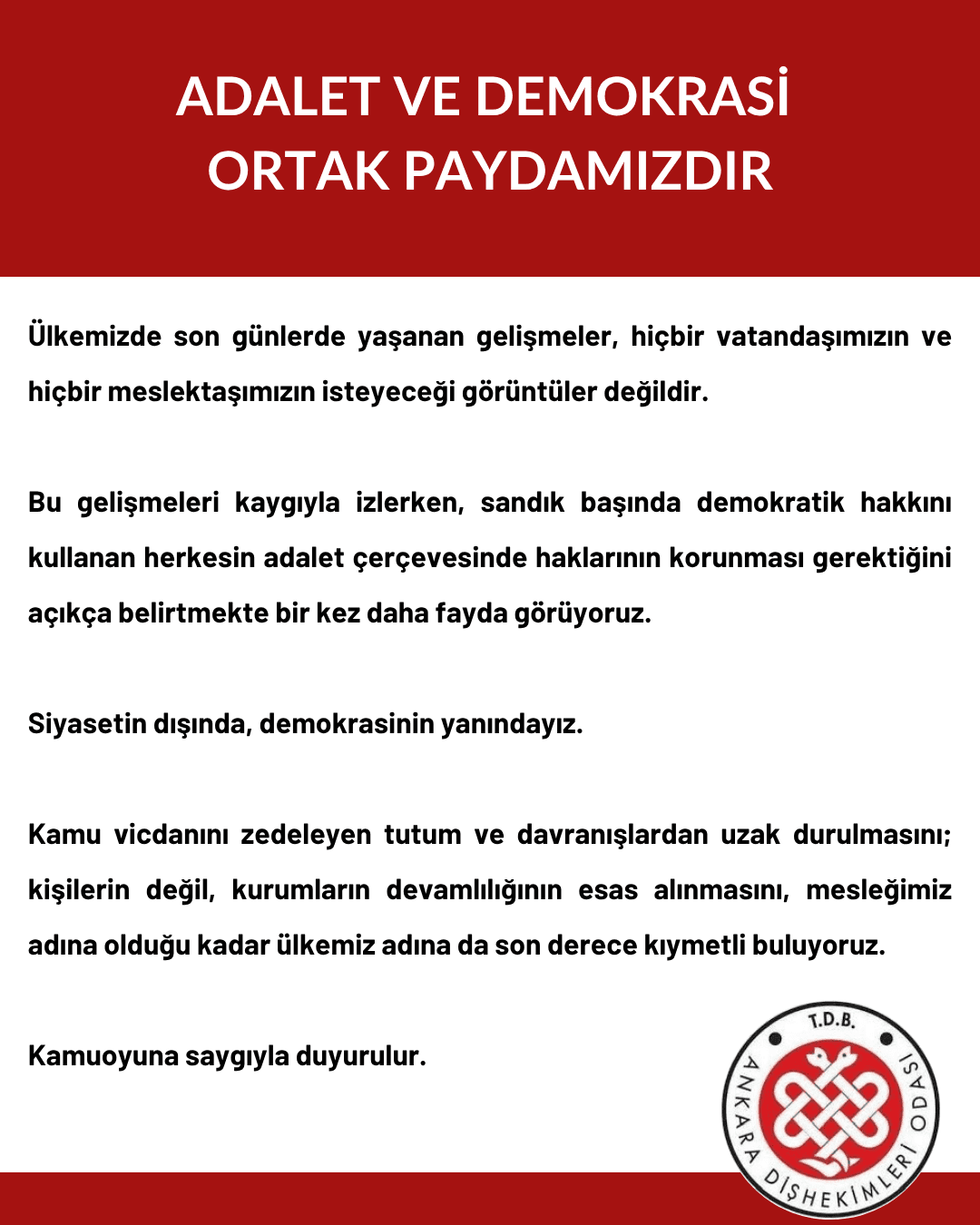 “Adalet ve demokrasi ortak paydamızdır” görseli