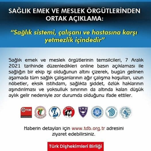 “Halkımıza ve tüm sağlık meslekleri çalışanlarına çağrımızdır” görseli