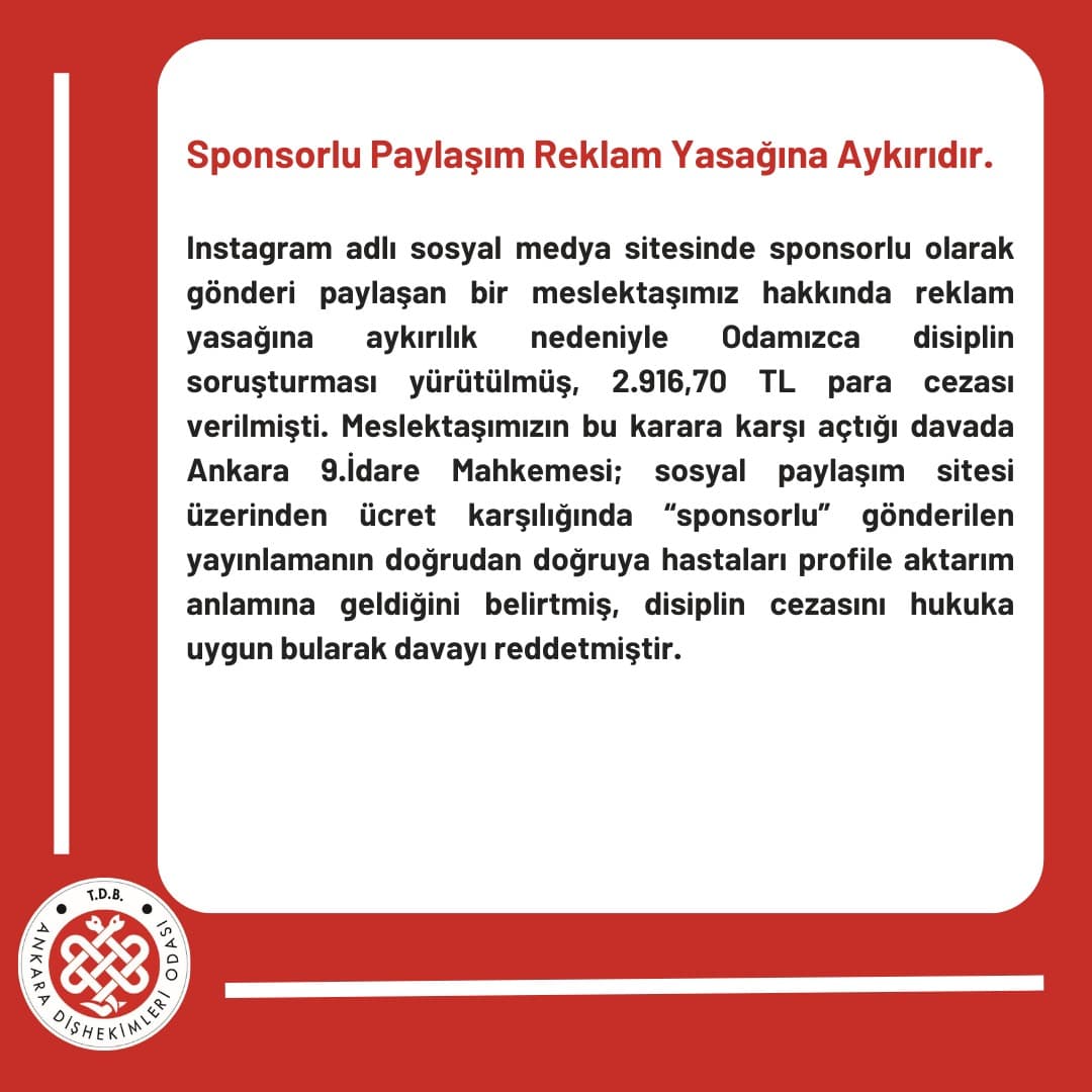 “Sponsorlu paylaşım reklam yasağına aykırıdır” görseli