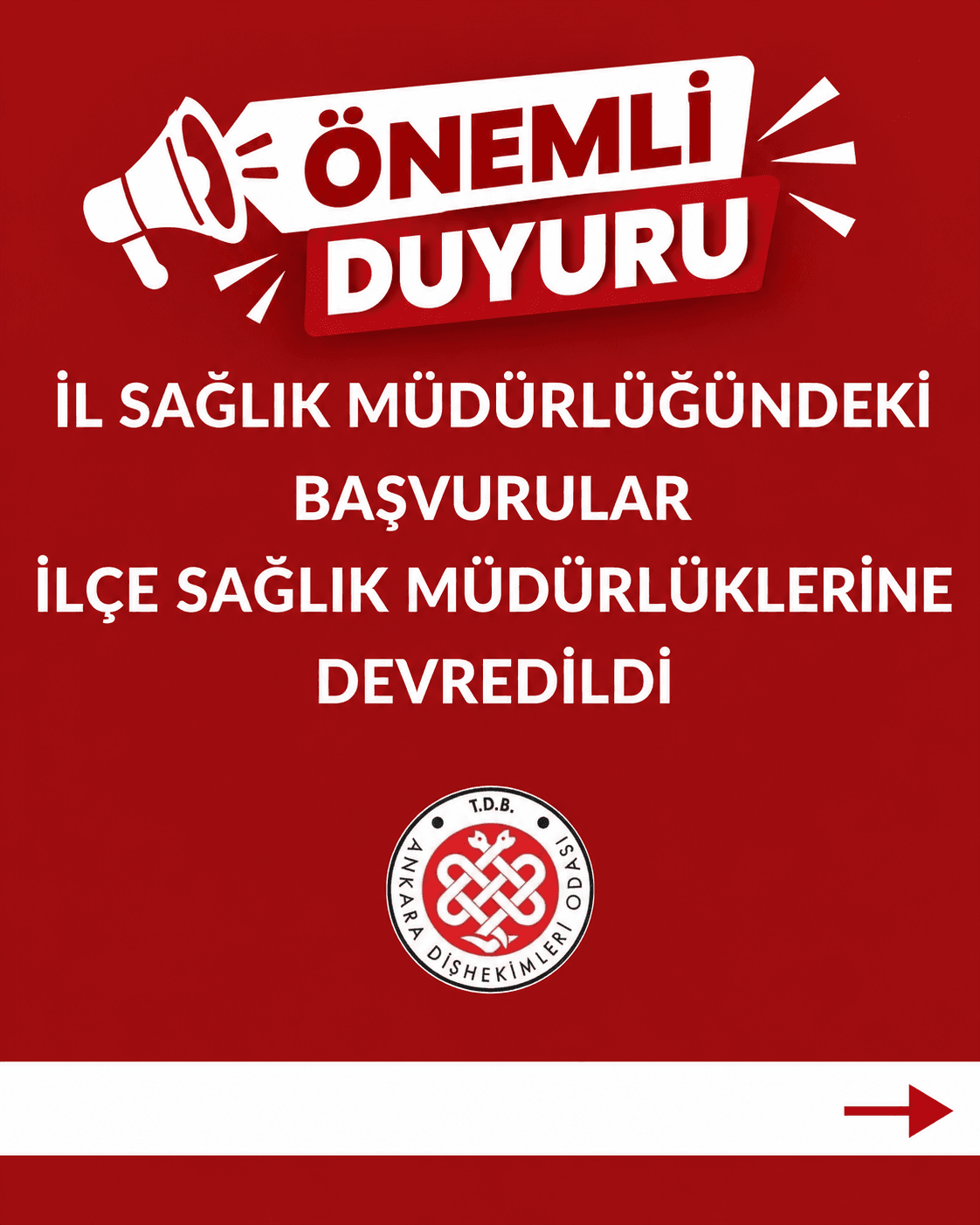 “Önemli duyuru - il sağlık müdürlüğündeki başvurular ilçe sağlık müdürlüklerine devredildi” görseli